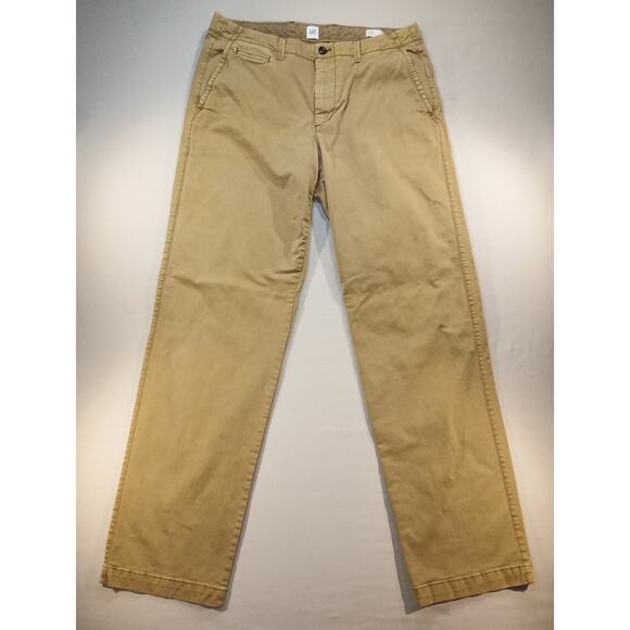 GAP Men’s Relaxed Fit Chino Pants Khaki 34x34 Cotton Casual Straight Leg - Picture 4 of 8